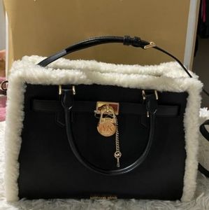 Michael Kors Hamilton Bag with Shearling Fur trim
